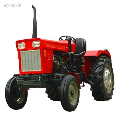 Červený poľnohospodársky traktor s výkonom 40 koní